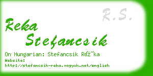 reka stefancsik business card